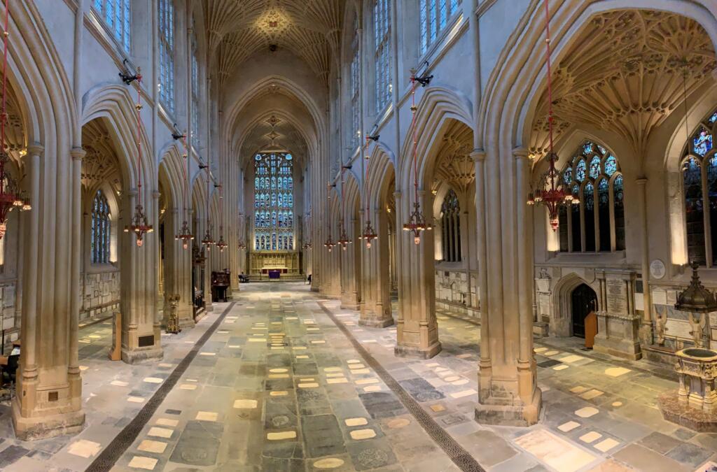 Bath Abbey Interior End Of Floor Restoration 